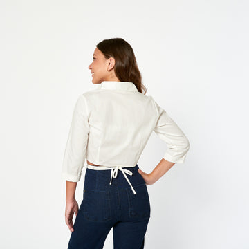 Blusa Camisera Hueso