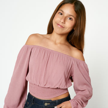 Blusa Off Shoulder Rosado