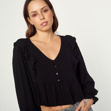 Blusa Plumetina Negro