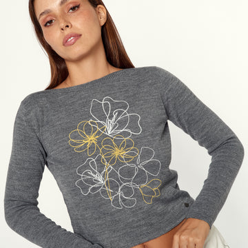 Polo Floricia Gris