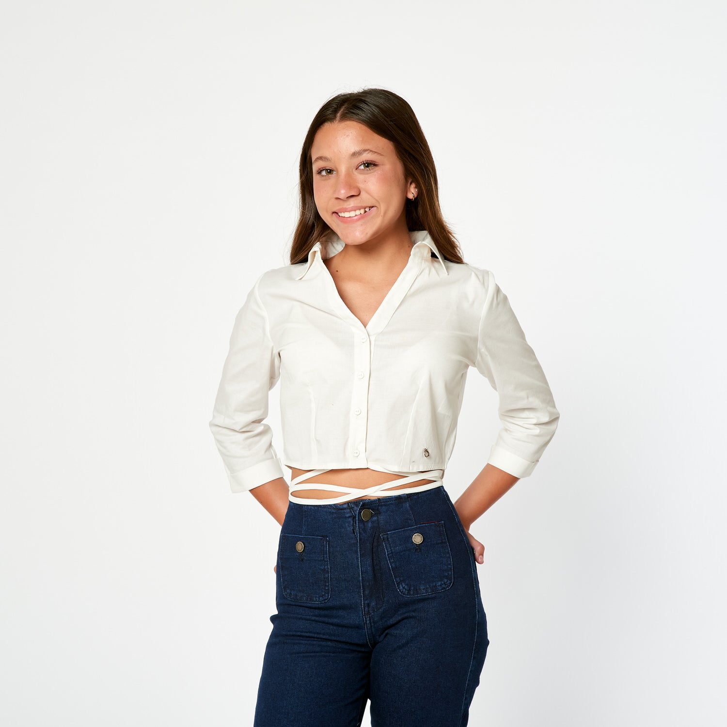 Blusa Camisera Hueso