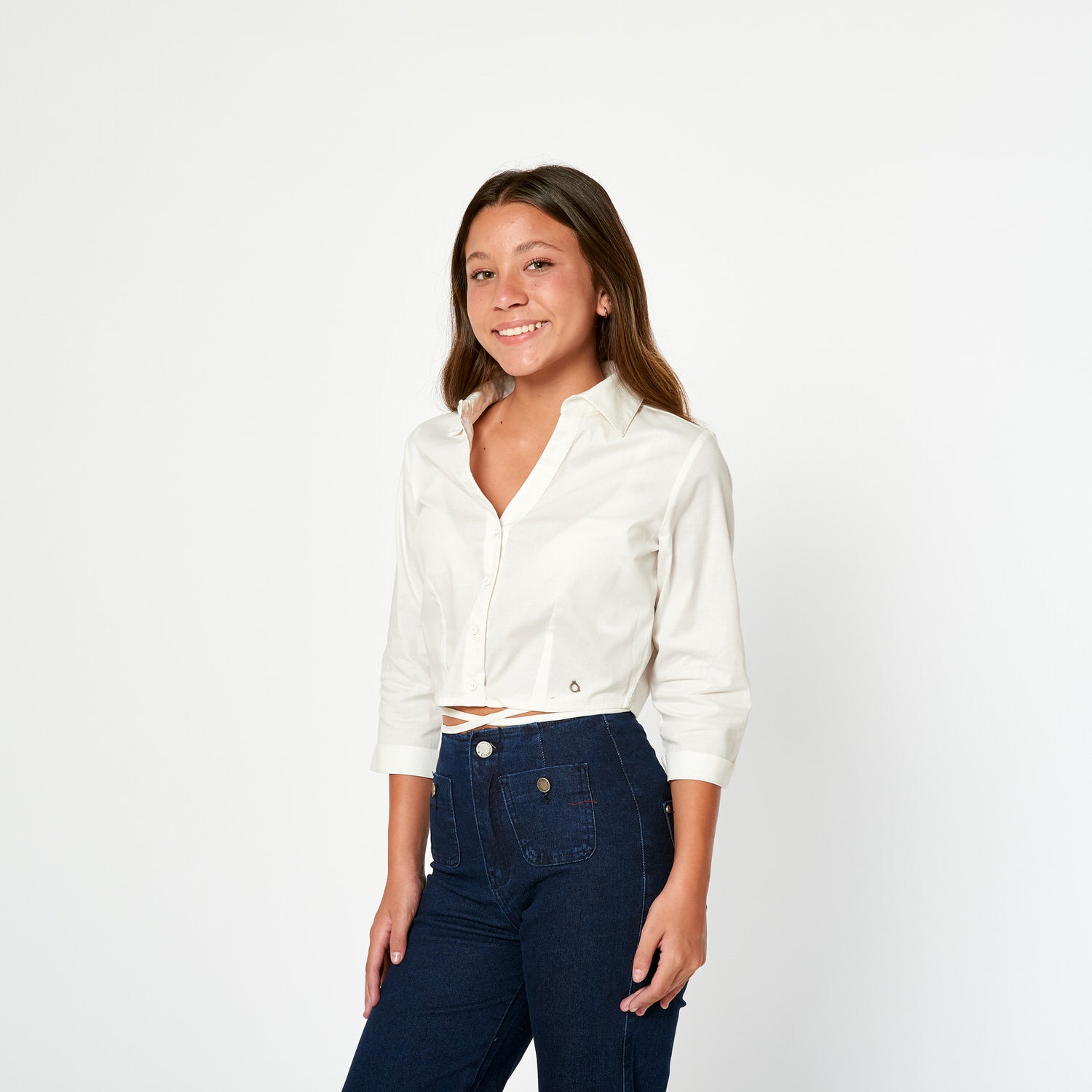 Blusa Camisera Hueso