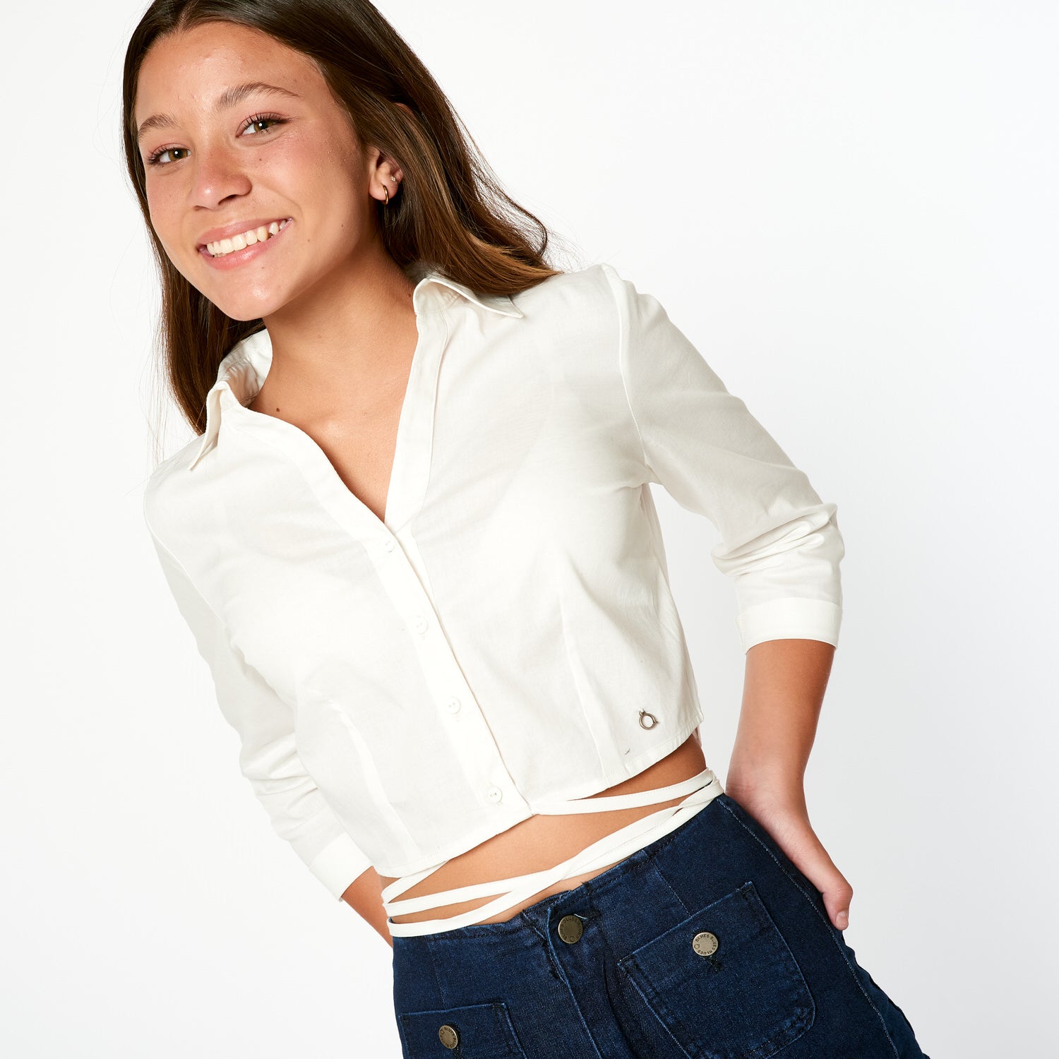 Blusa Camisera Hueso