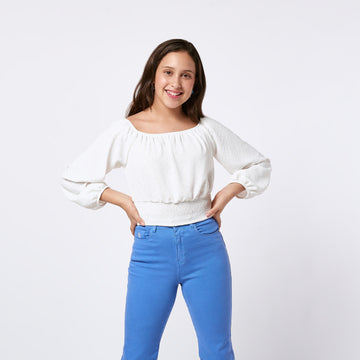 Blusa Off Shoulder Hueso