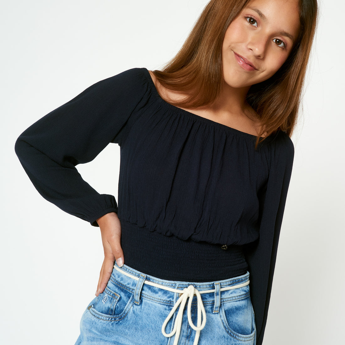 Blusa Off Shoulder Azul