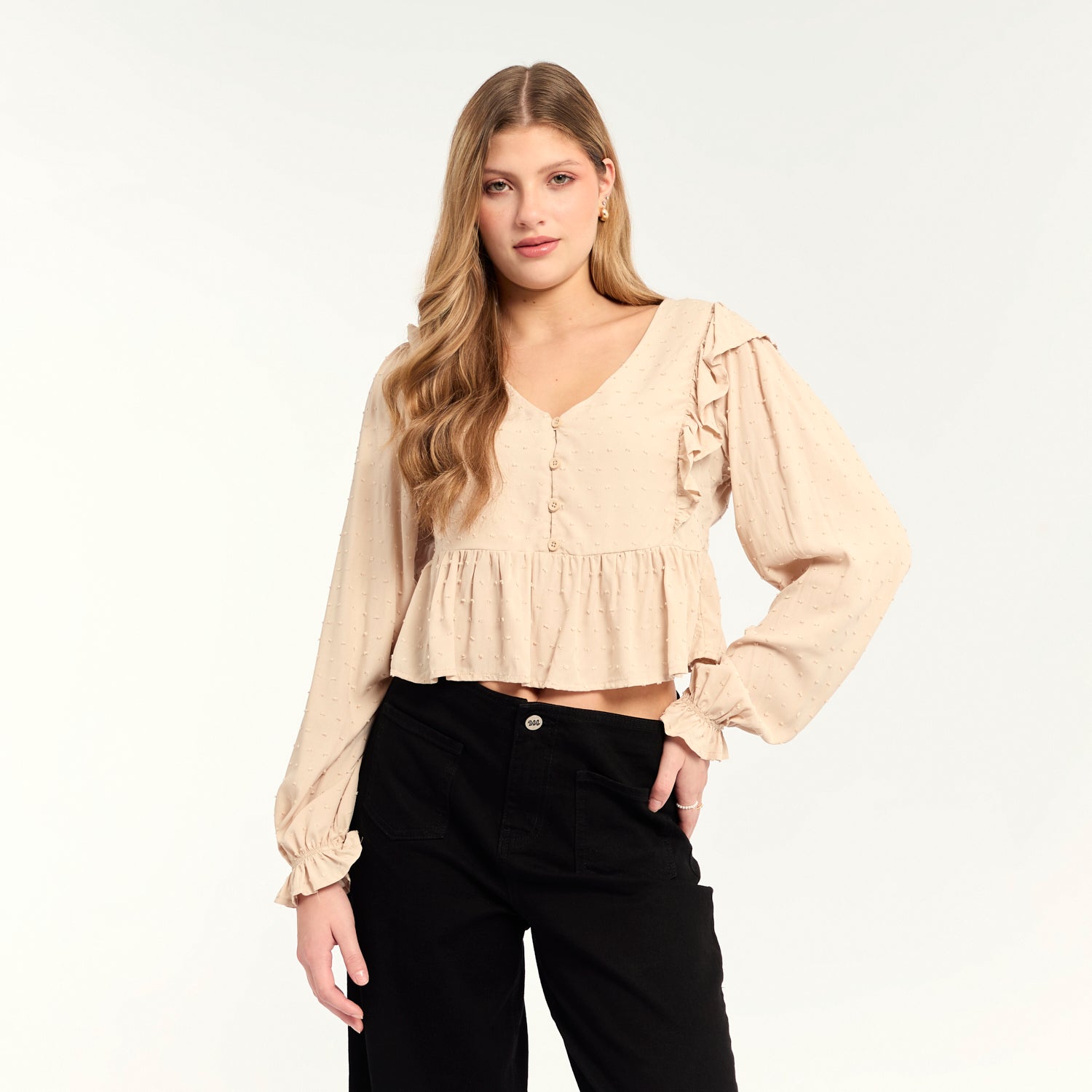 Blusa Plumetina Beige