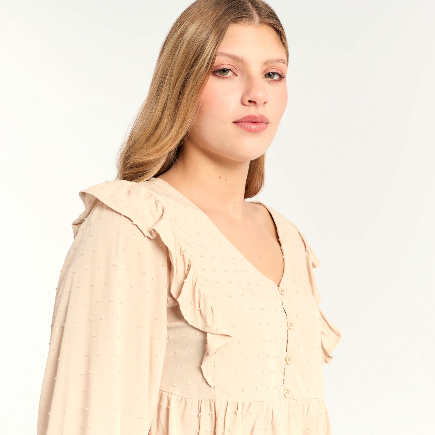Blusa Plumetina Beige