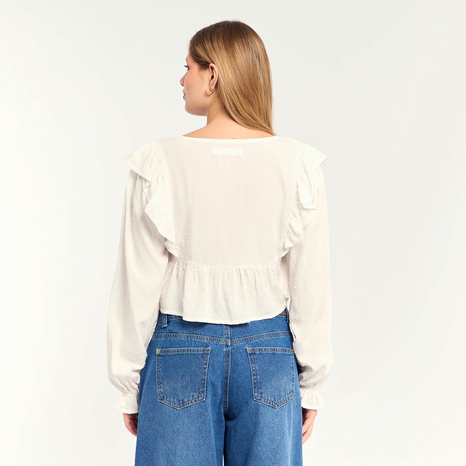 Blusa Plumetina Hueso