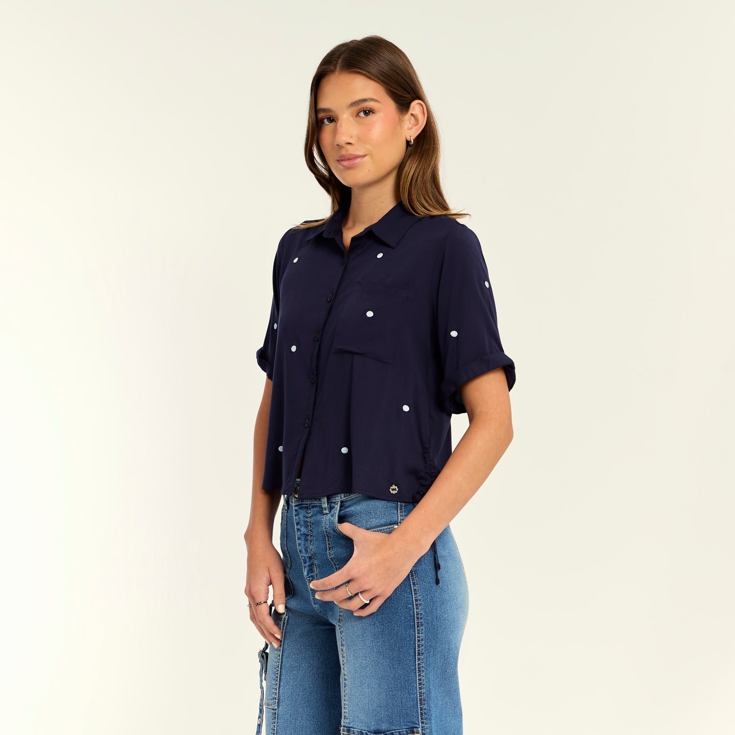 Blusa Crop Azul
