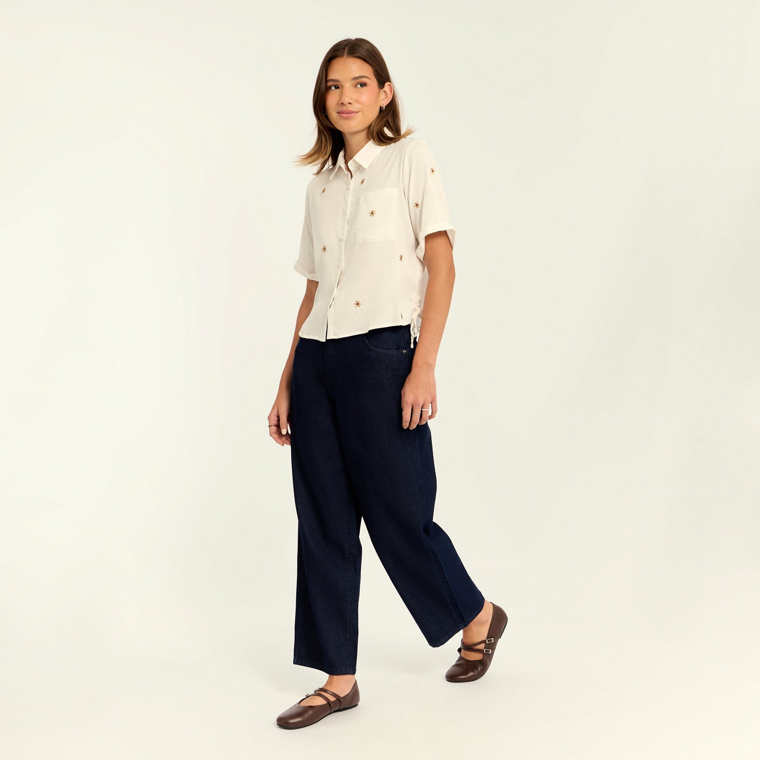 Blusa Crop Hueso