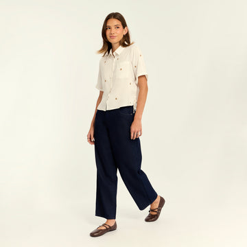 Blusa Crop Hueso