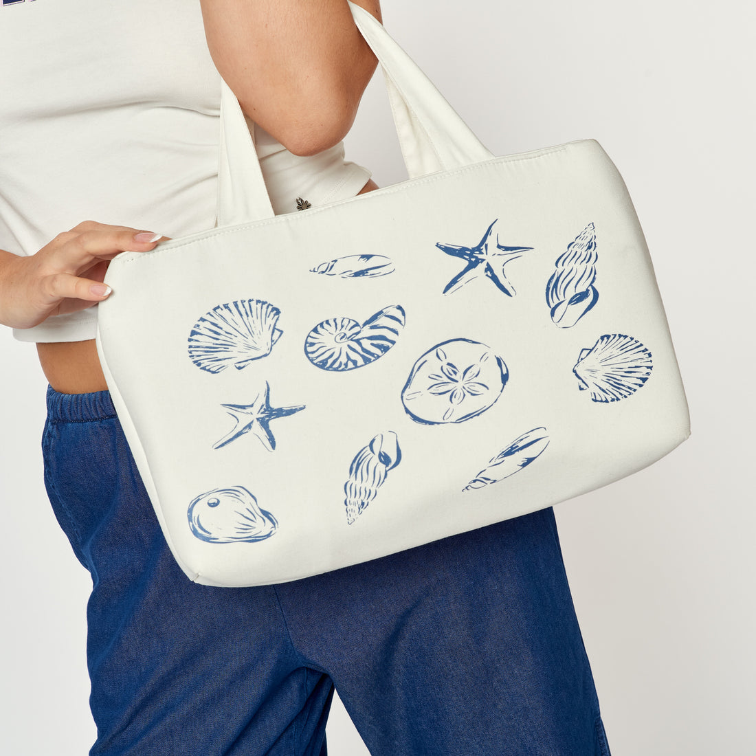 Bolso Floral Tote Hueso