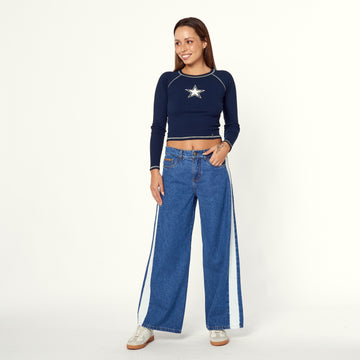 Jean Franja Azul