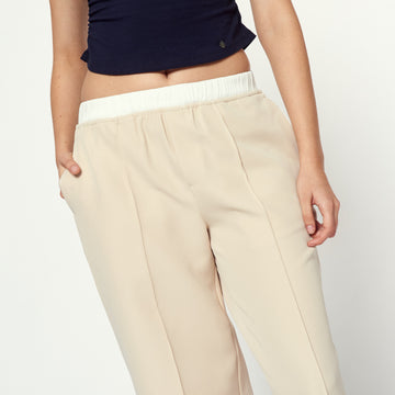 Pantalon Frontal Crema