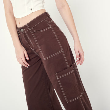 Pantalon Relax Marron