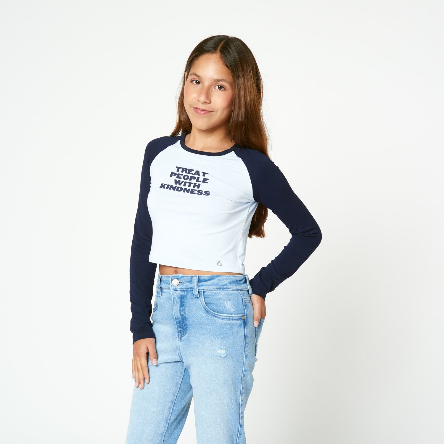 Polo Crop Celeste
