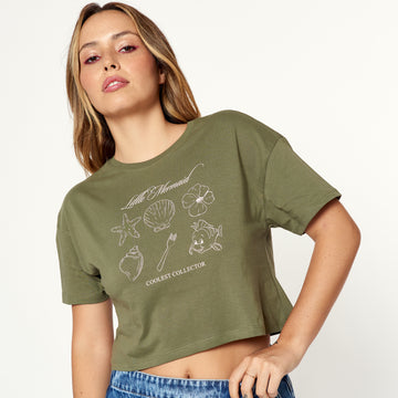 Polo Crop Ariel Verde Militar