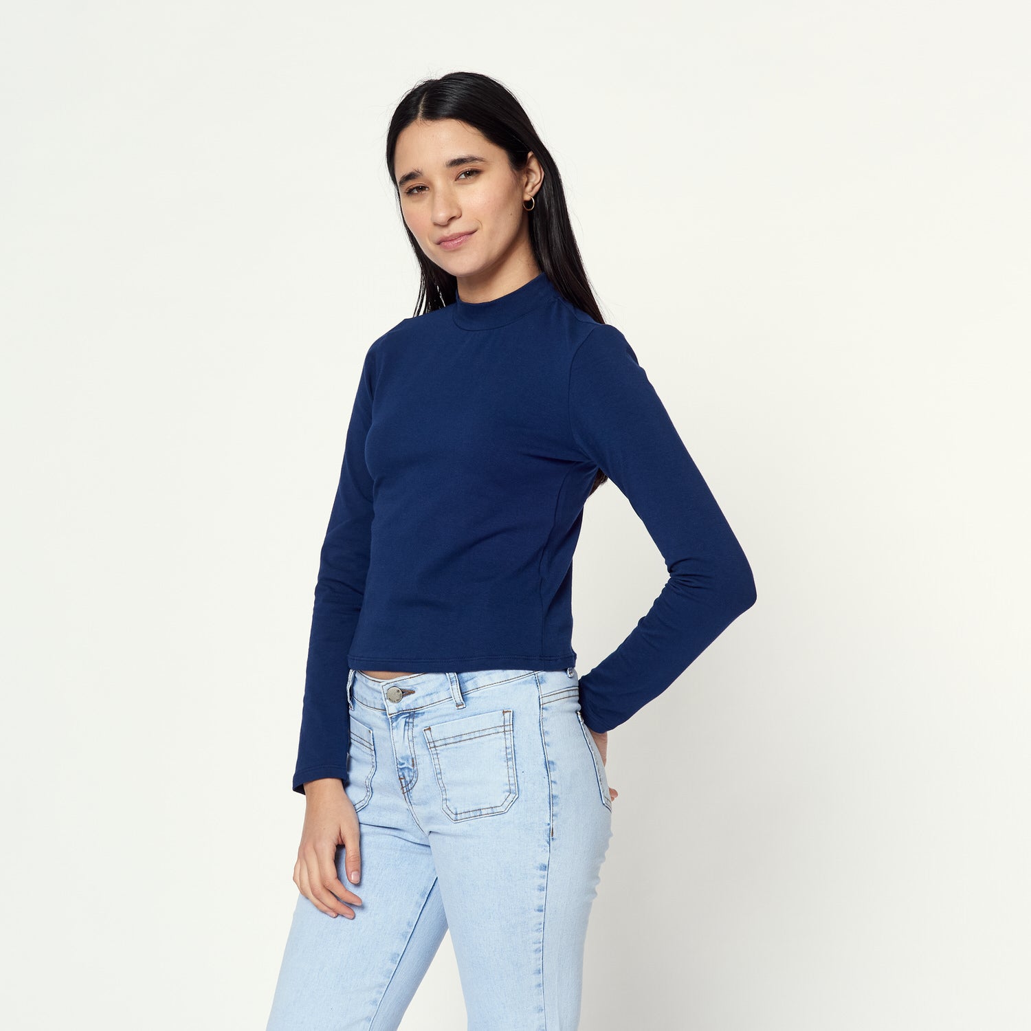 Polo Cuello Mock Milk Out Acero