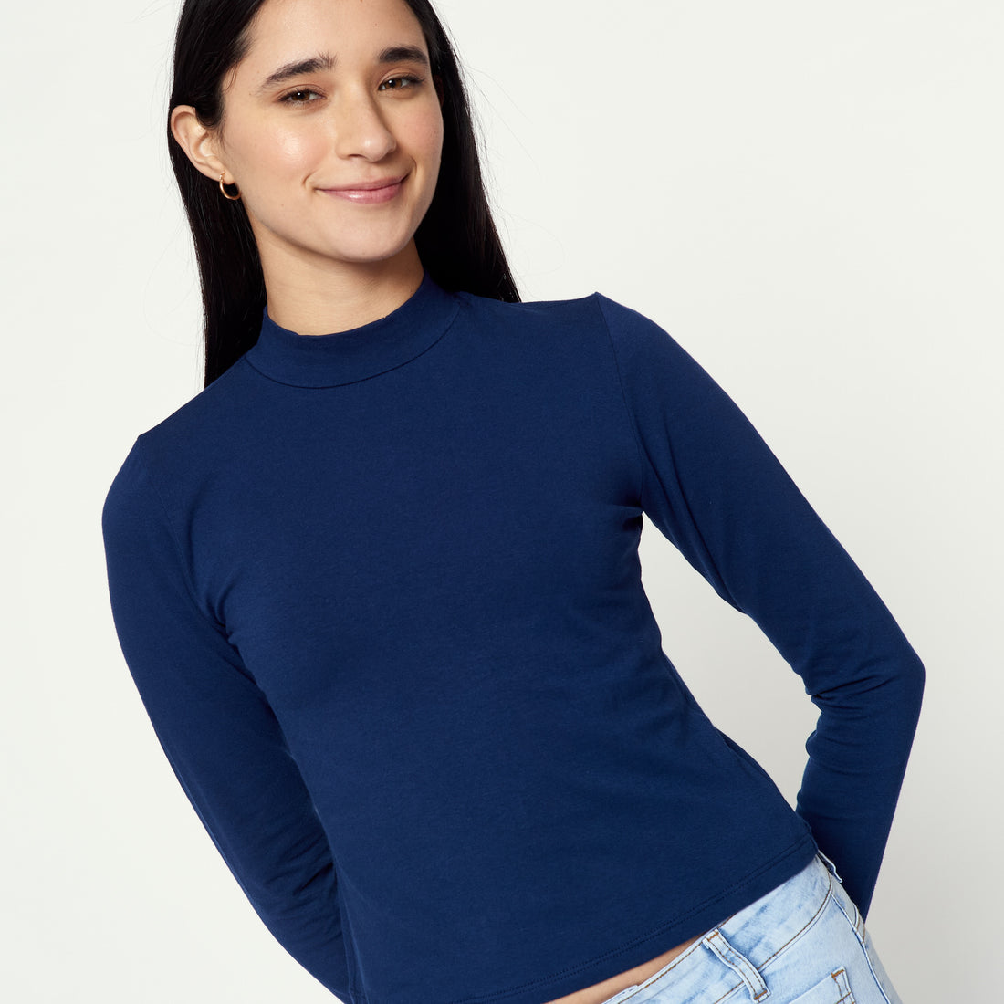 Polo Cuello Mock Milk Out Acero