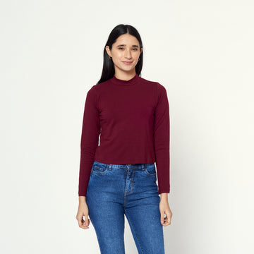 Polo Cuello Mock Milk Out Guinda