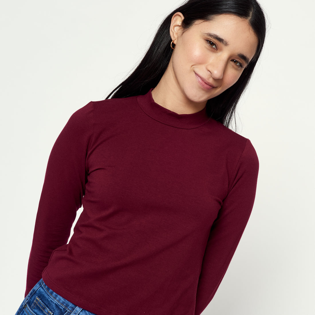 Polo Cuello Mock Milk Out Guinda