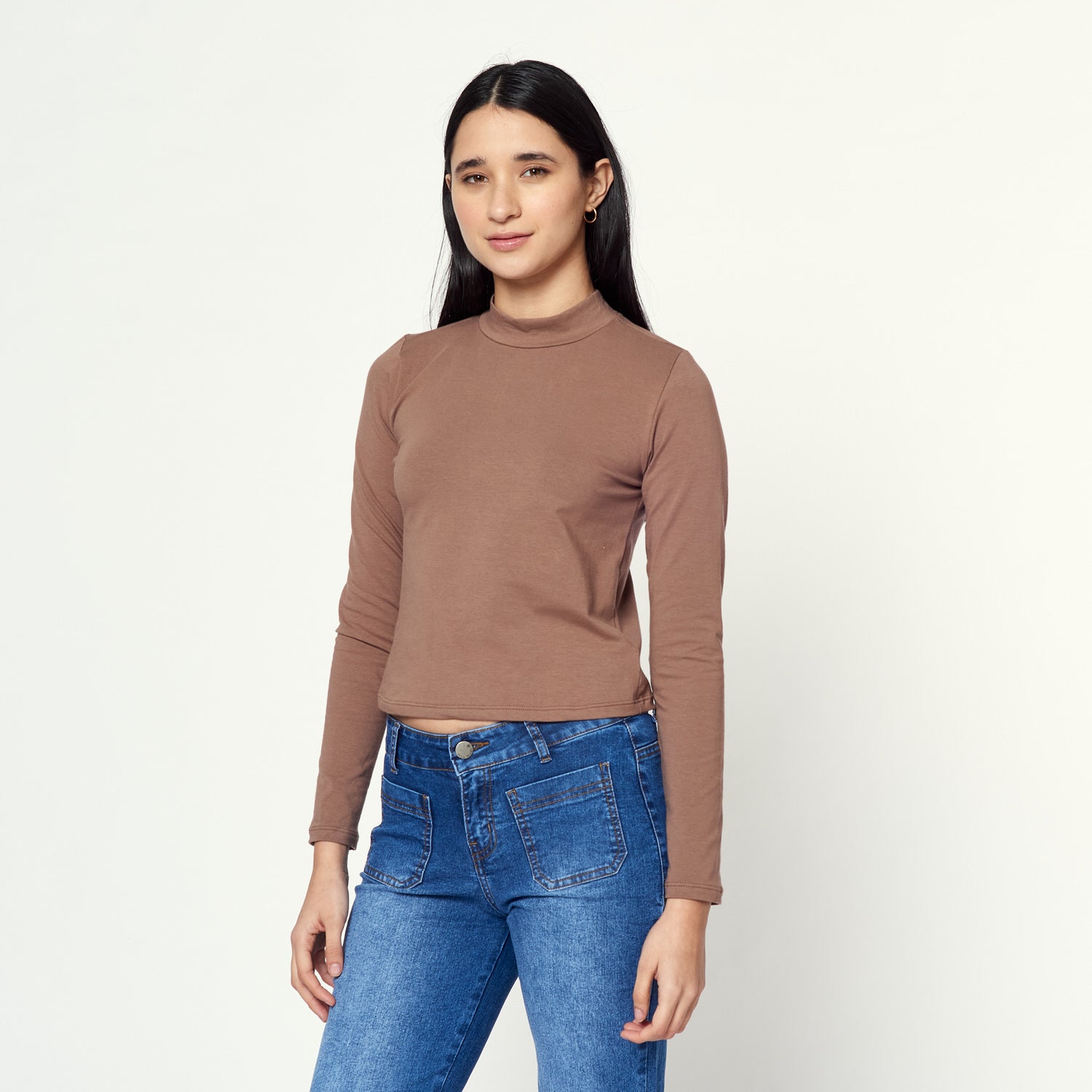 Polo Cuello Mock Milk Out Topo
