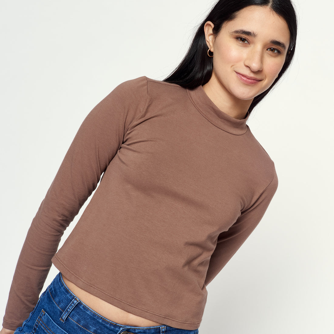 Polo Cuello Mock Milk Out Topo