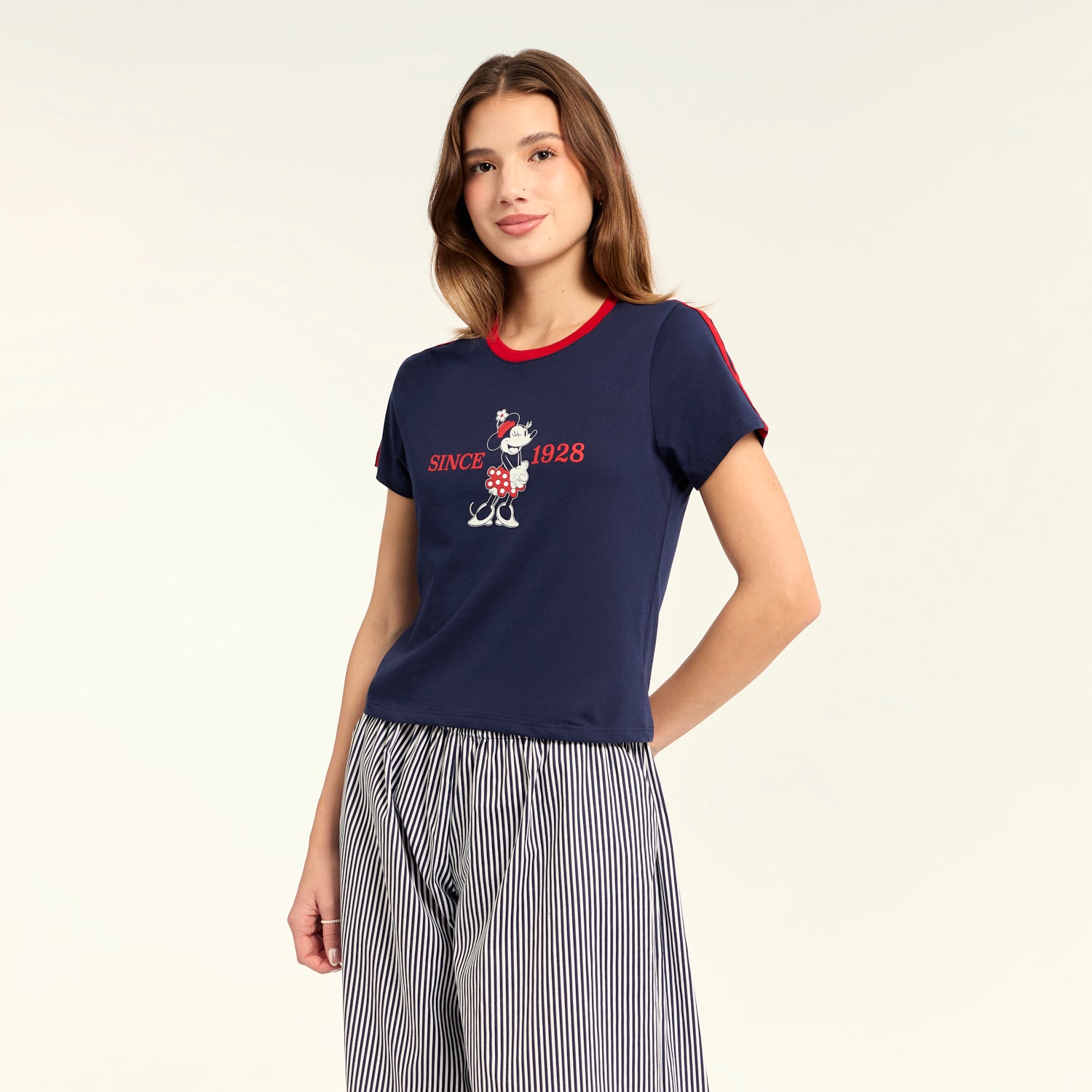 Polo Minnie Rayas Azul