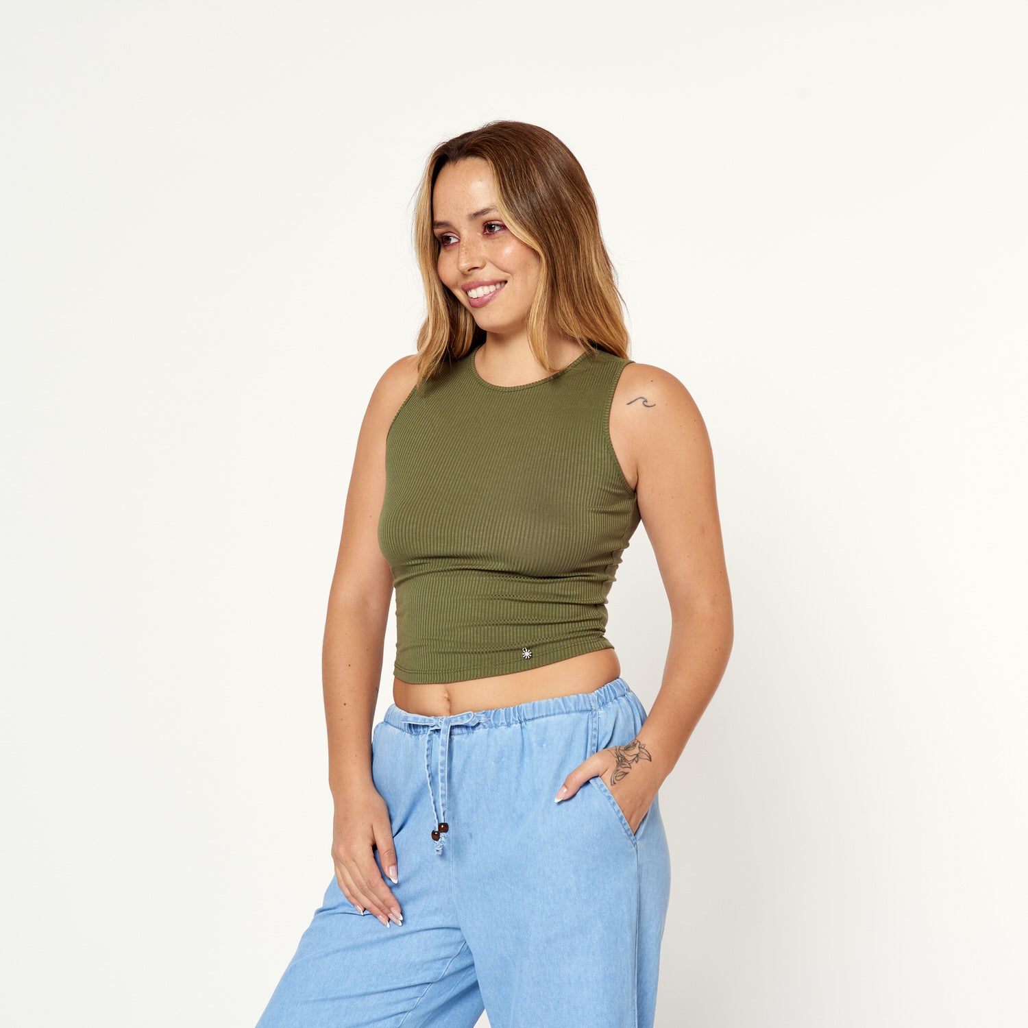 Polo New Orange Verde Militar