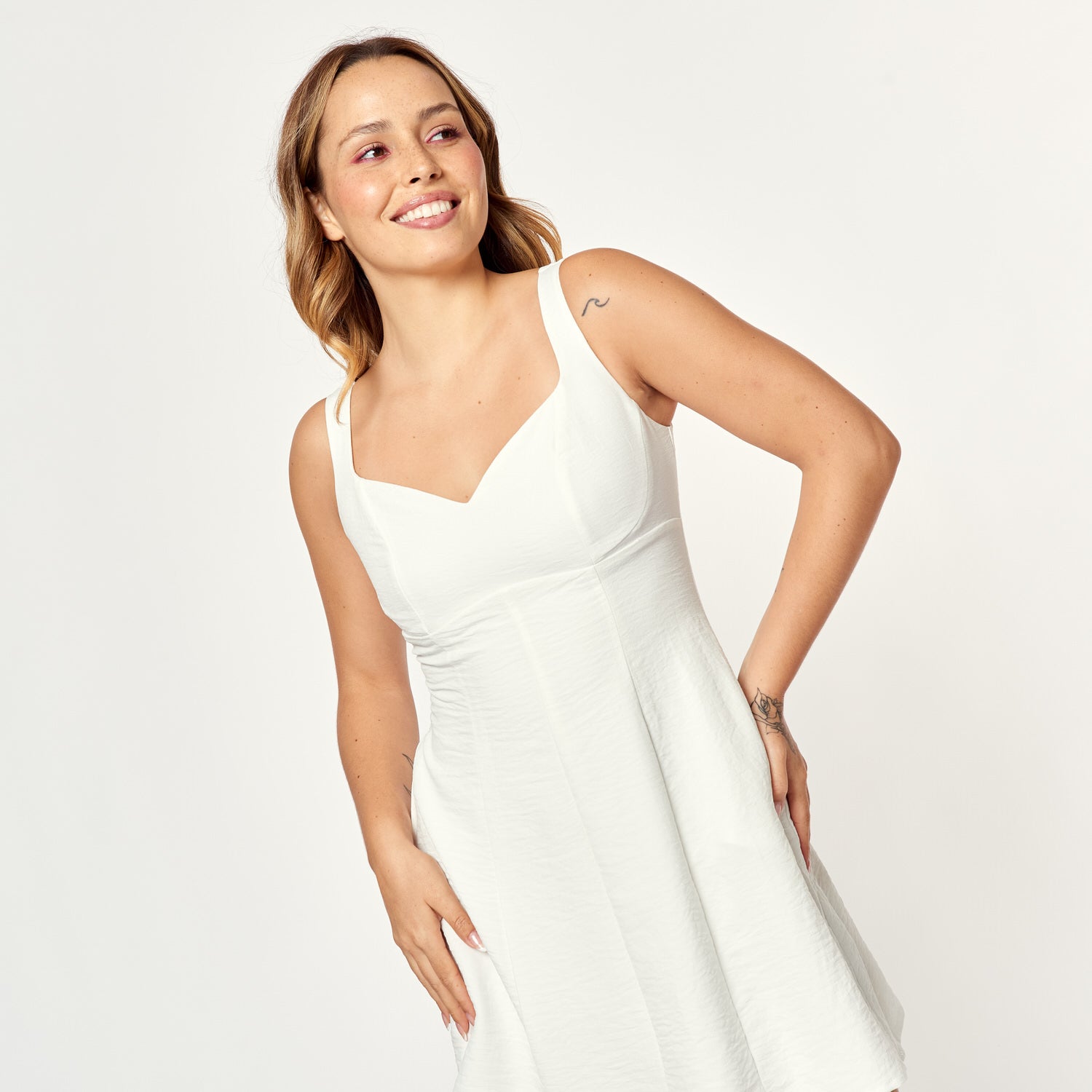 Vestido Elastico Hueso