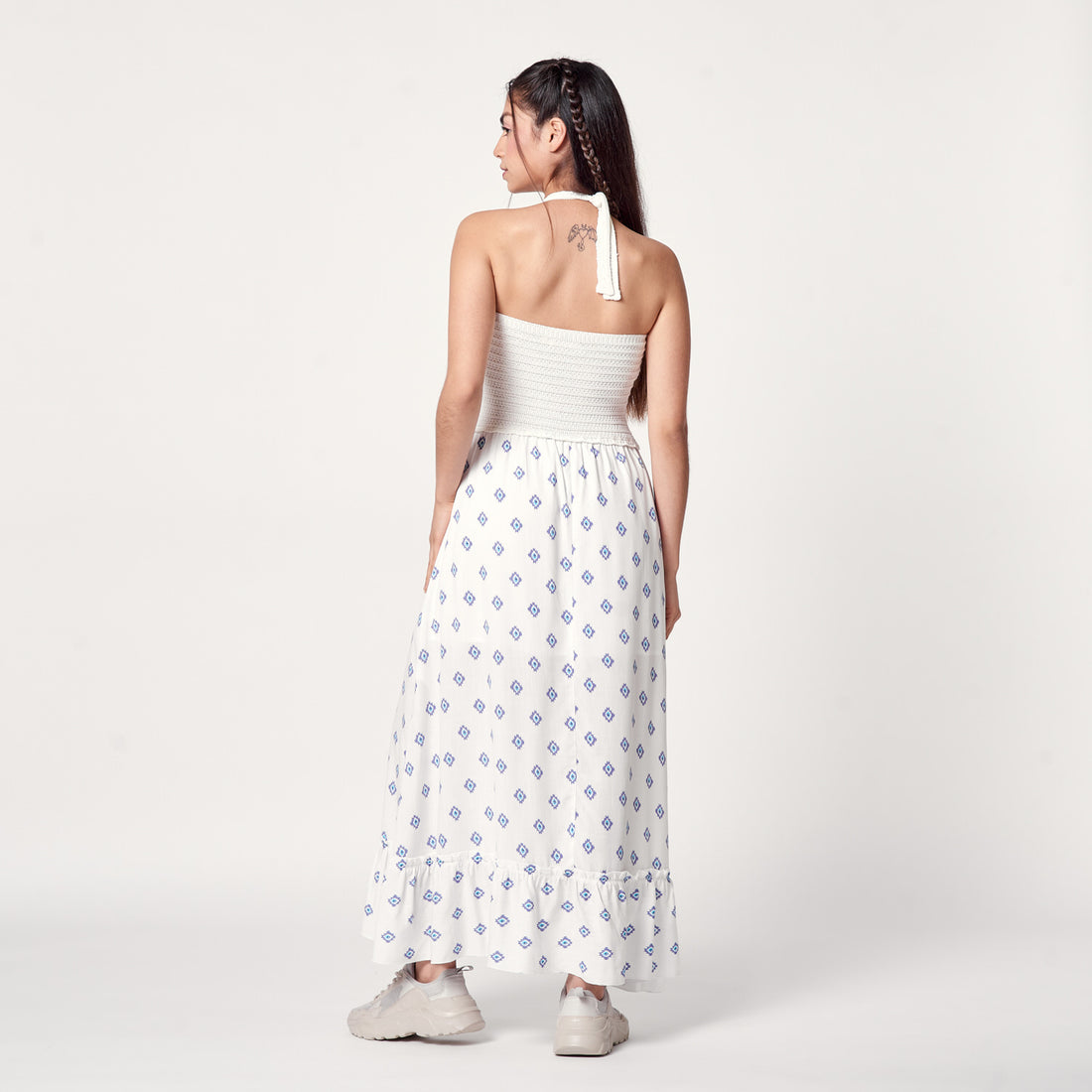 Vestido New Crochet Hueso