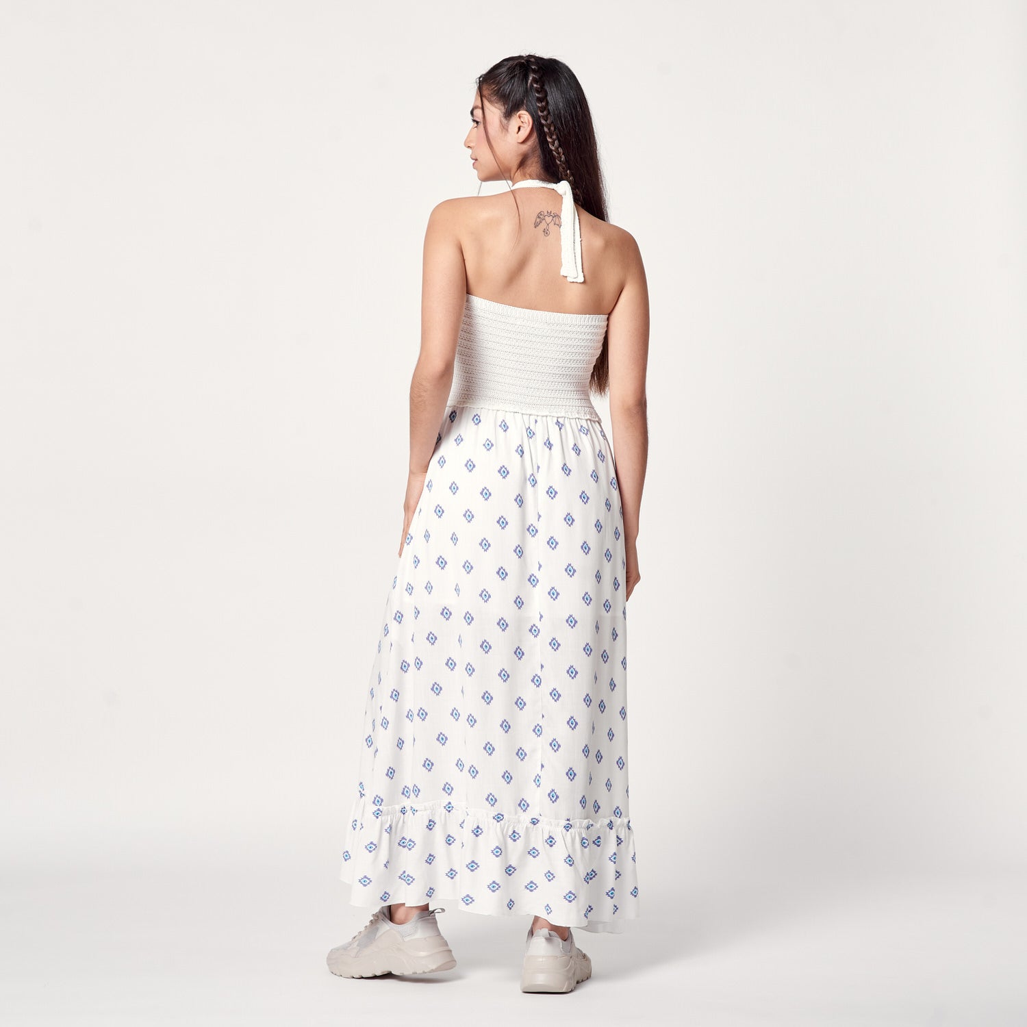 Vestido New Crochet Hueso